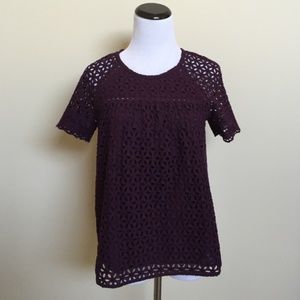 Purple cotton eyelet
